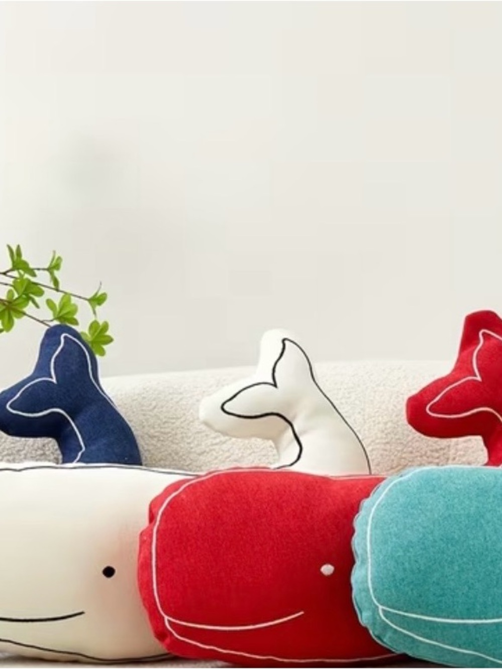 NWT Whale Accent Pillow, available in Red, Blue or Teal, Summer Accent Pillows